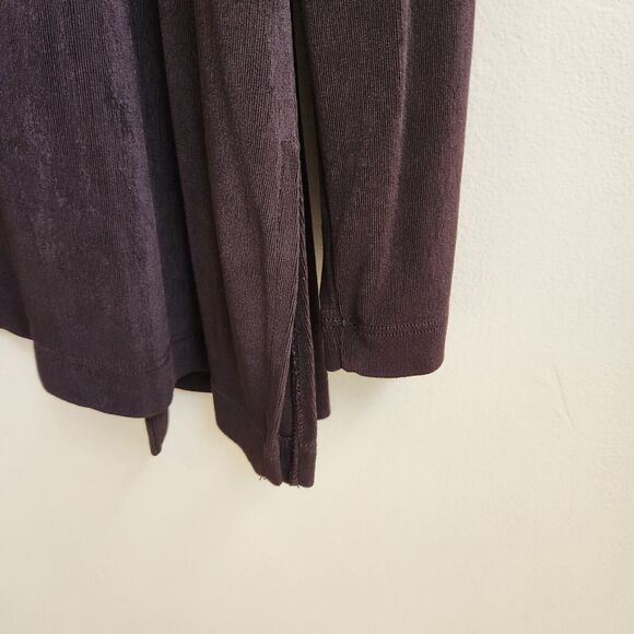 Chico's Travelers Cardigan Womens 3 Brown Open Slinky Knit Minimalist Whimsigoth - Picture 9 of 13